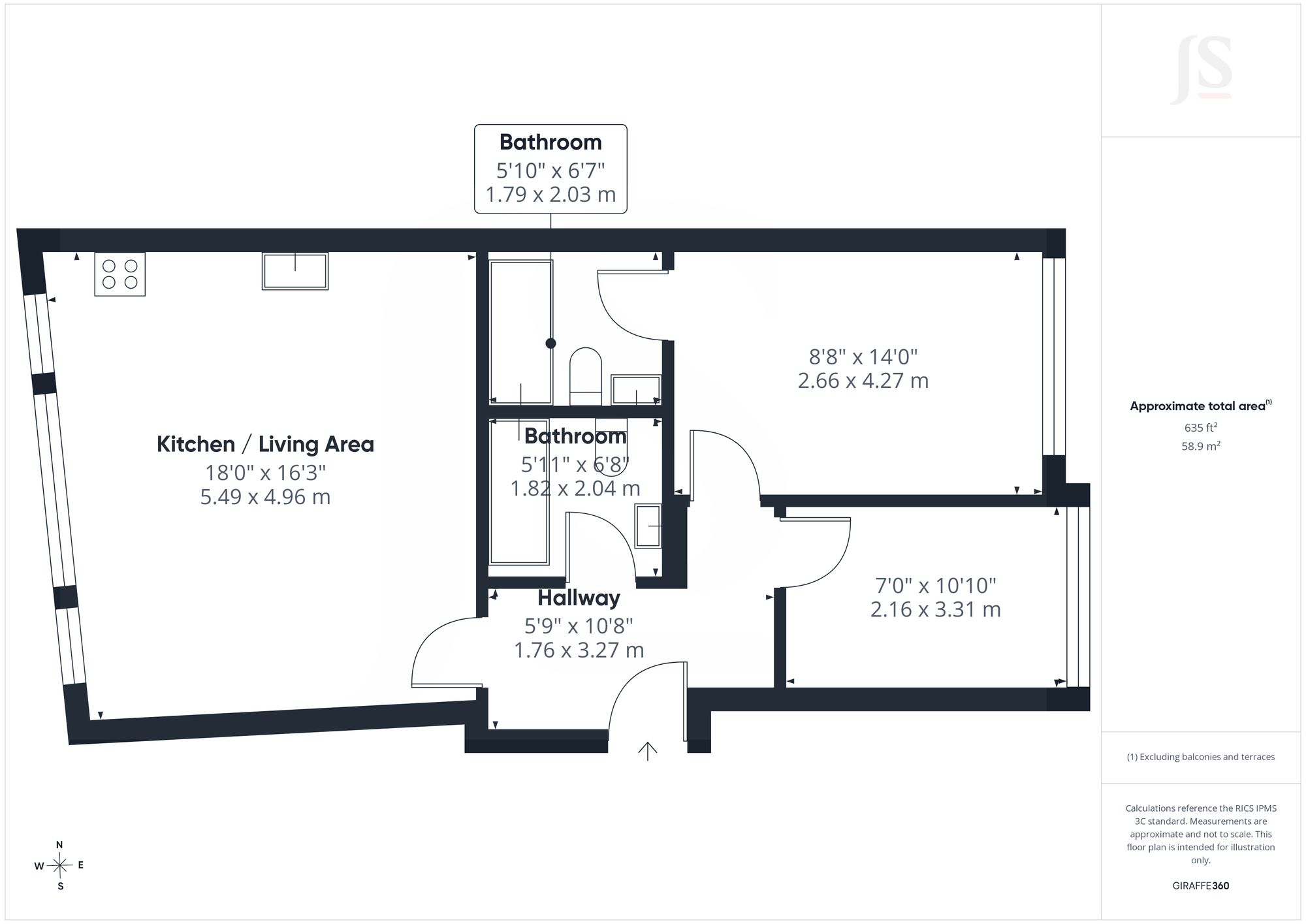 Flat 1, 12A Liverpool Buildings, Worthing, Worthing floorplan
