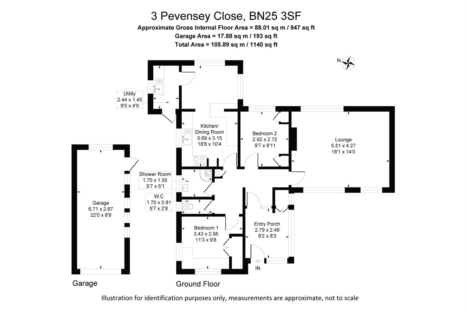 3, Pevensey Close, Seaford floorplan