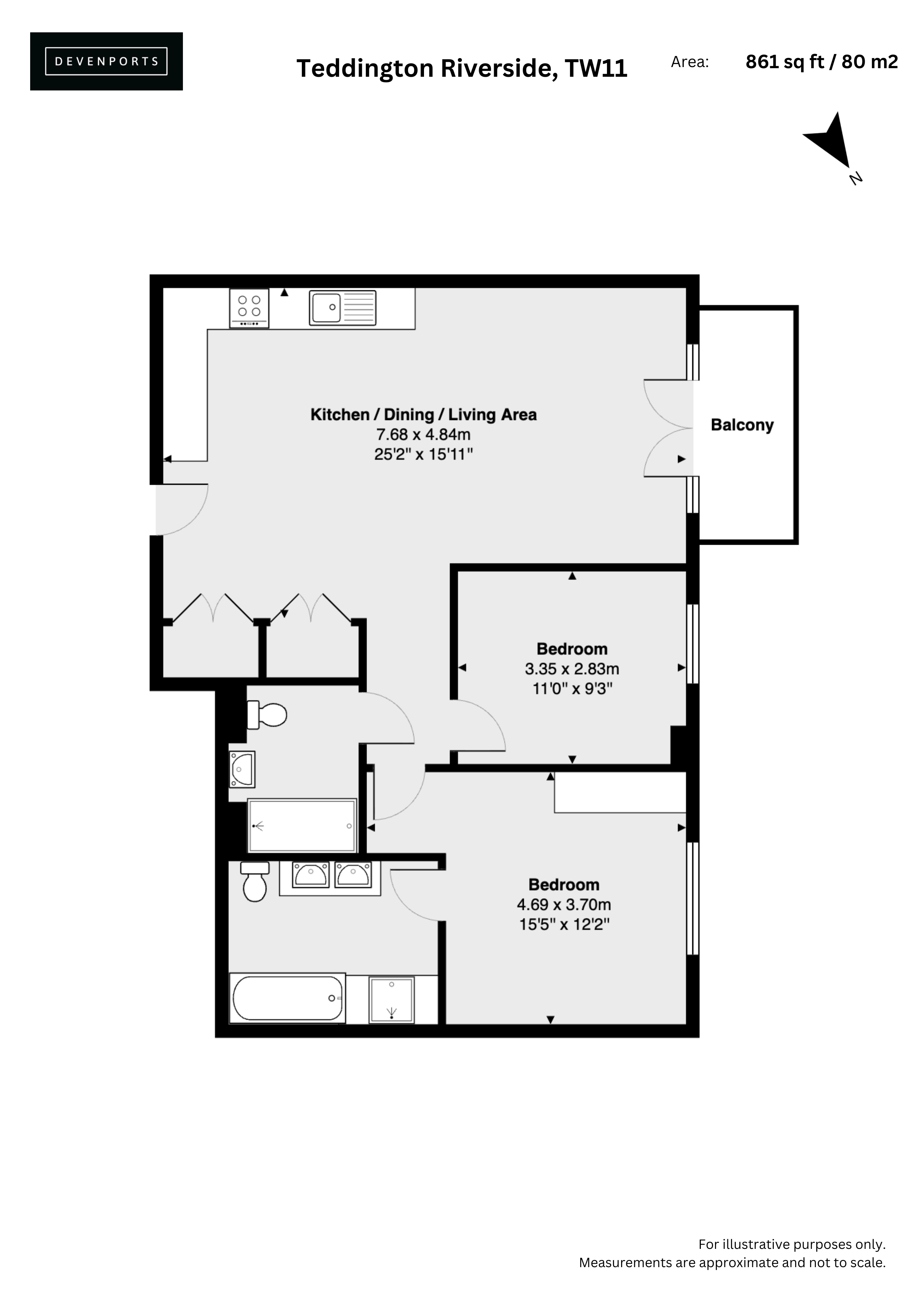 64 Camera House,, Pinewood Gardens, Teddington floorplan