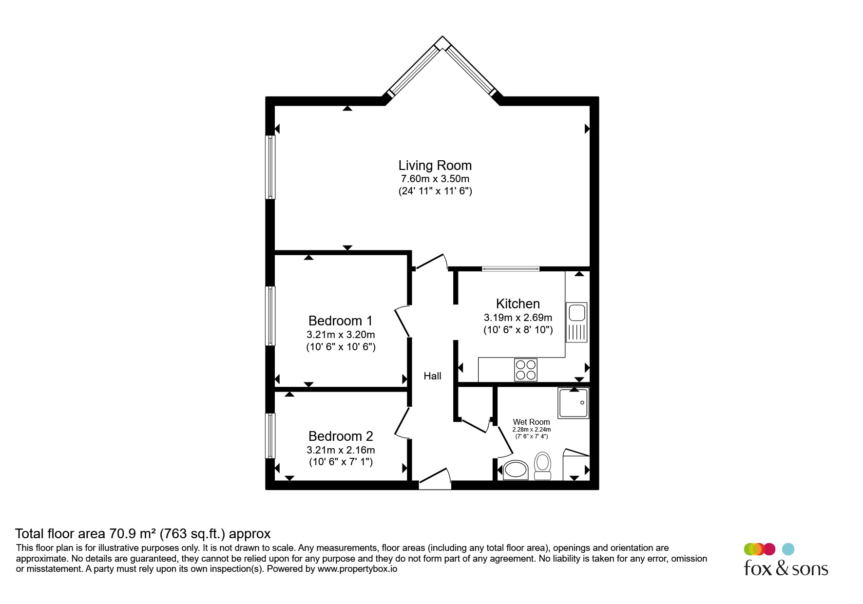 Flat 10, La Marne Court, 2, St. Helens Crescent, Hastings floorplan