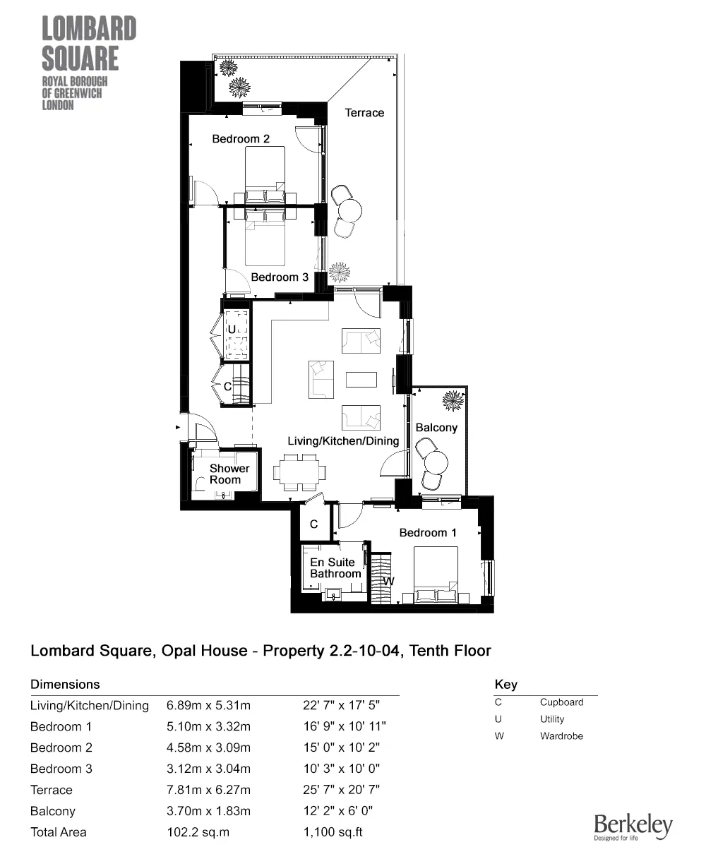 Lombard Square - Berkeley, Southlake Road, London floorplan