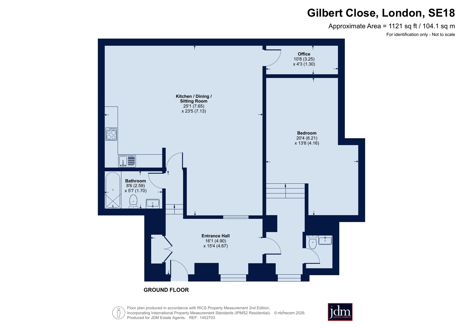 Flat 1a , Robertson House,, Royal Herbert Pavilions, London floorplan