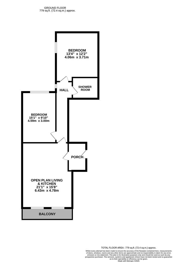 Flat 1, Ensign Court 95-96, Marina, St. Leonards-On-Sea floorplan