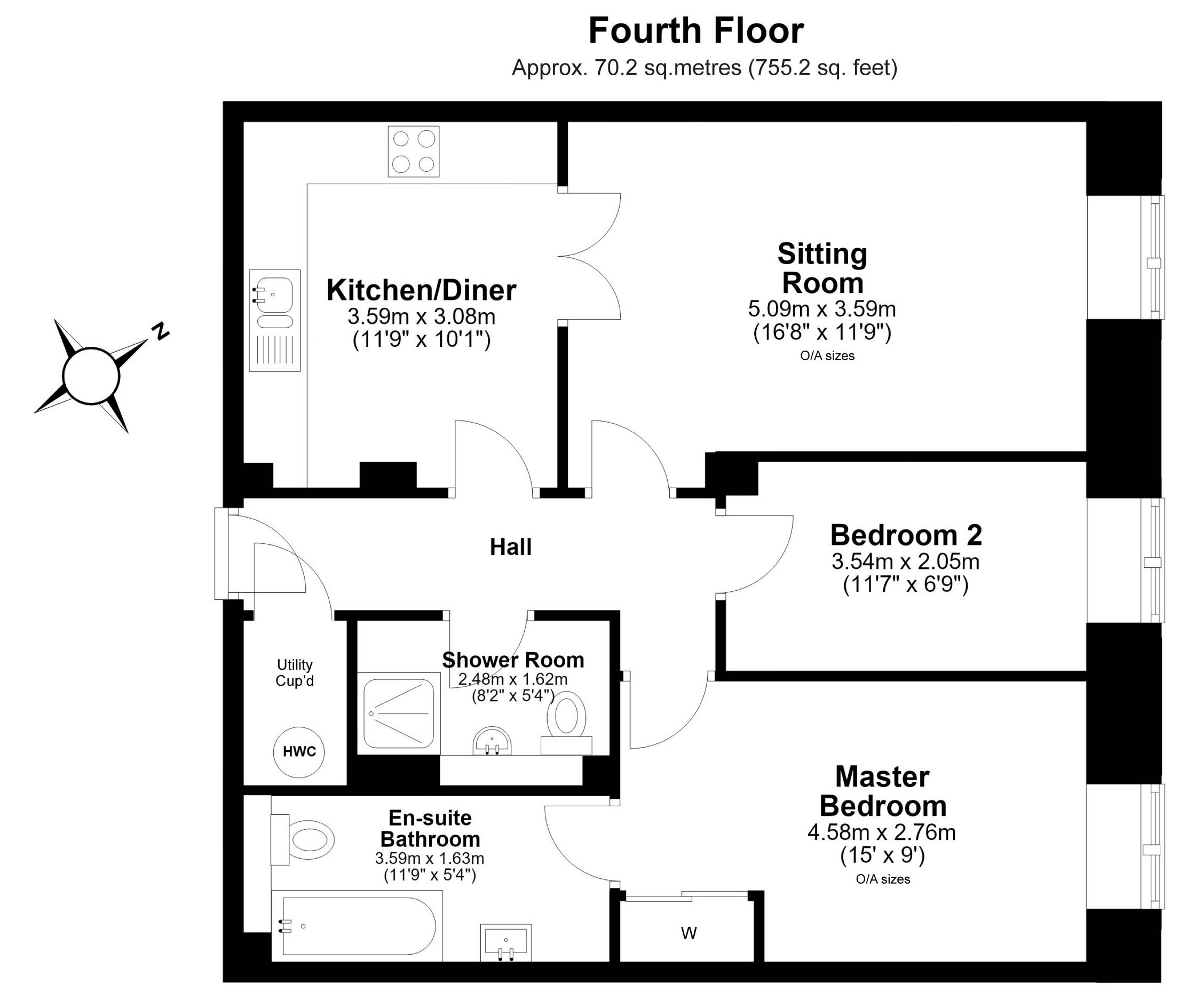 102/87 Commercial Street, The Shore, Edinburgh, EH6 6LT floorplan