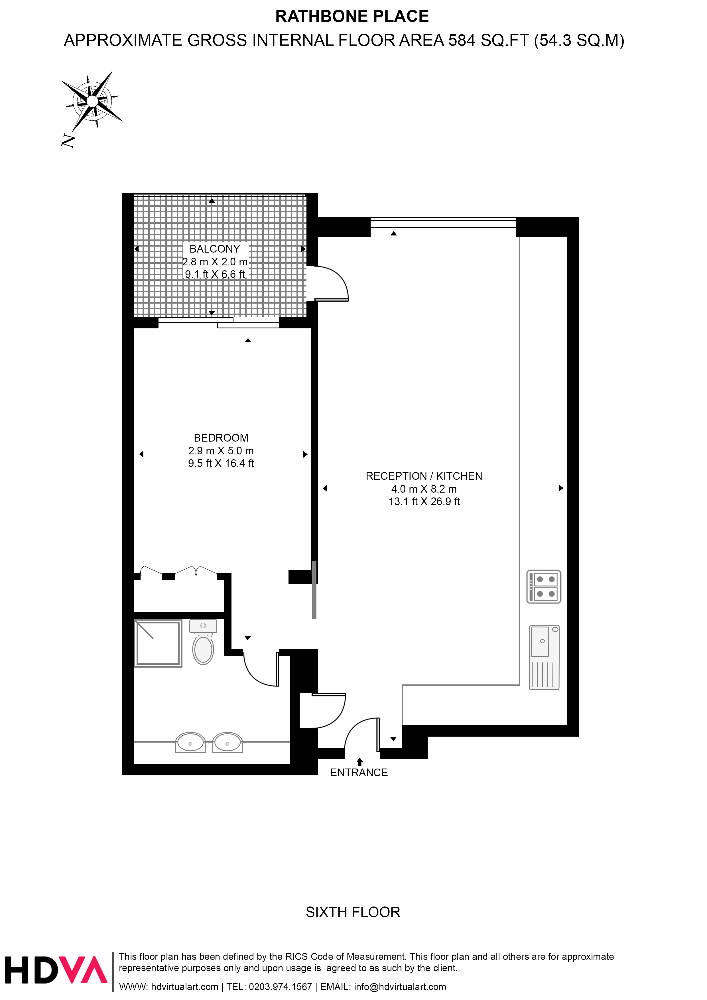 Apartment 603, 37, Rathbone Place, London floorplan