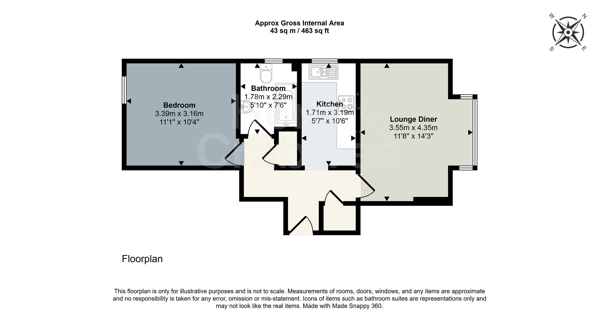 Flat 2, 45, Cathedral Road, Cardiff floorplan