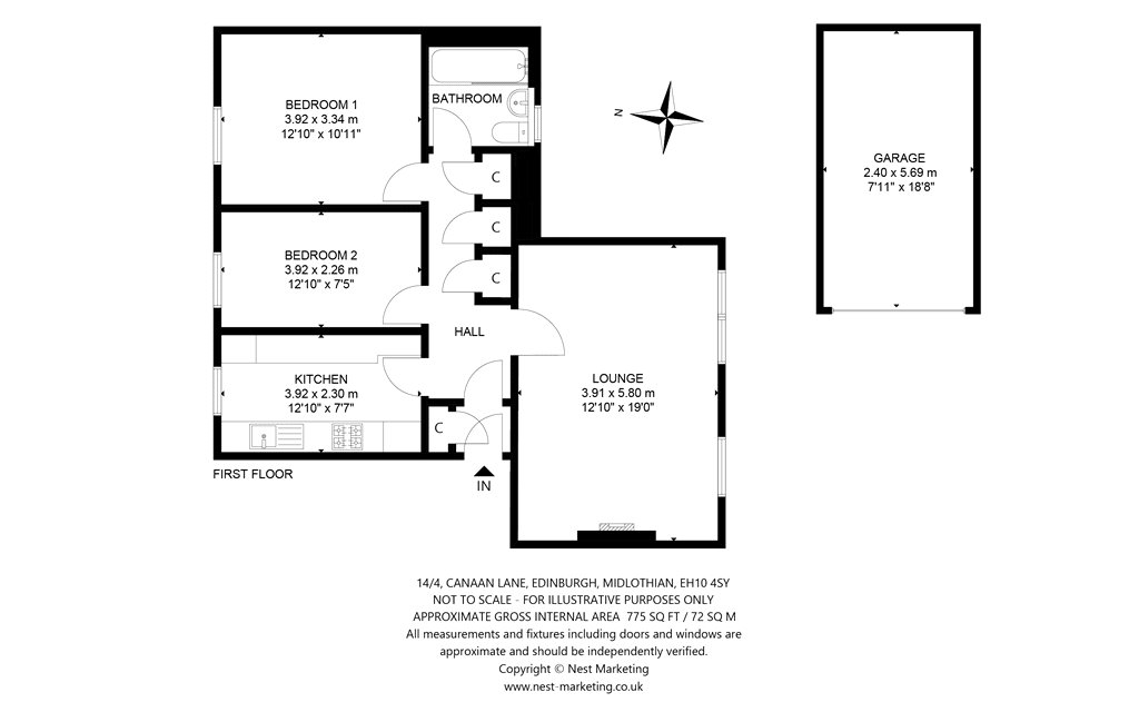 Canaan Lane, Edinburgh, Midlothian EH10, 2 bedroom flat for sale