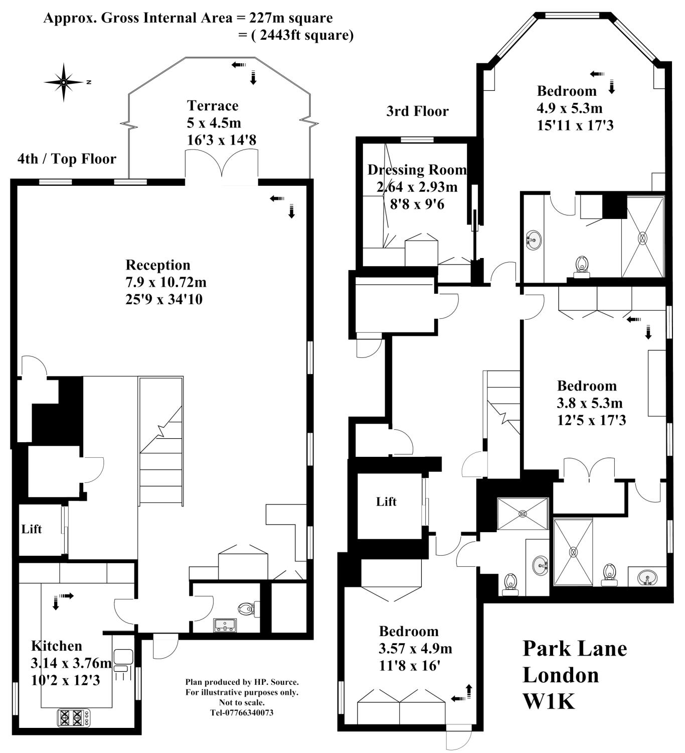 3 Bedrooms Flat to rent in Park Lane, London W1K