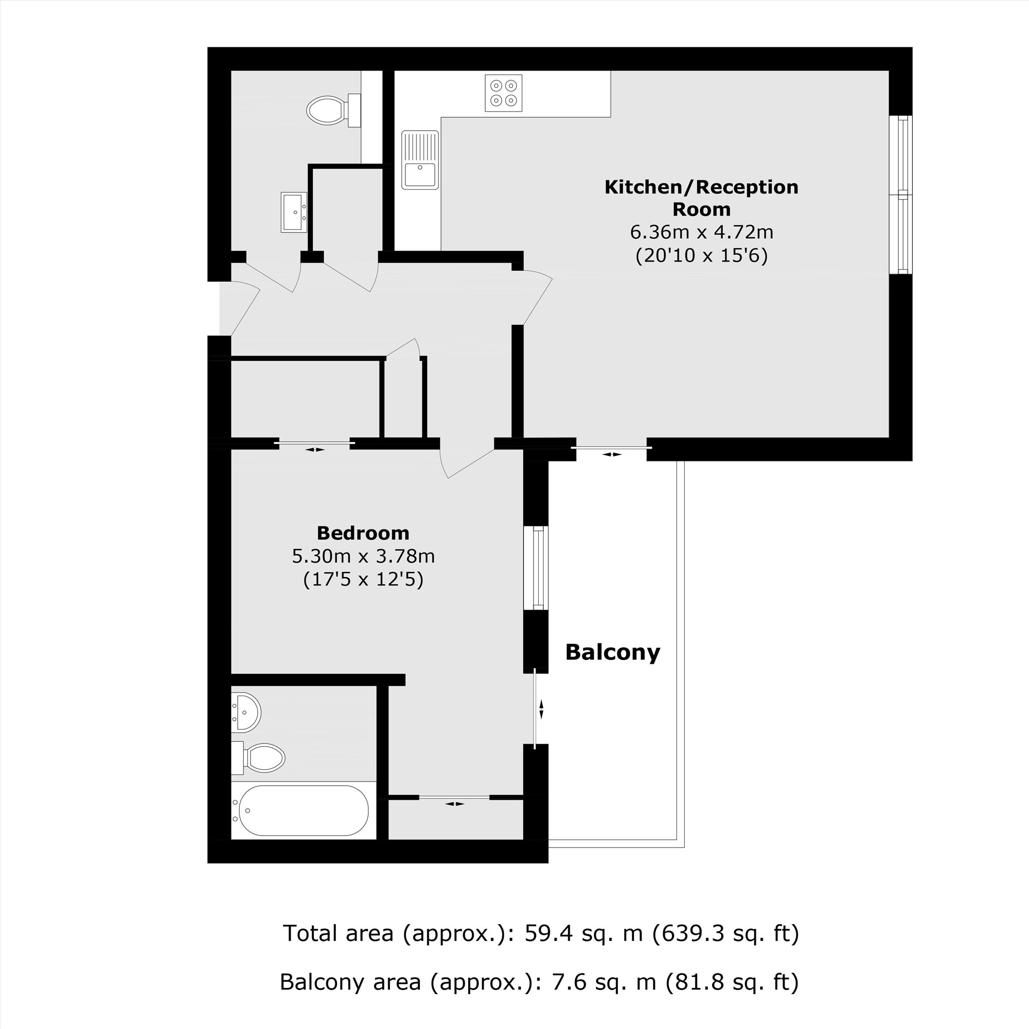 Flat 142, Napier House, Bromyard Avenue, London floorplan