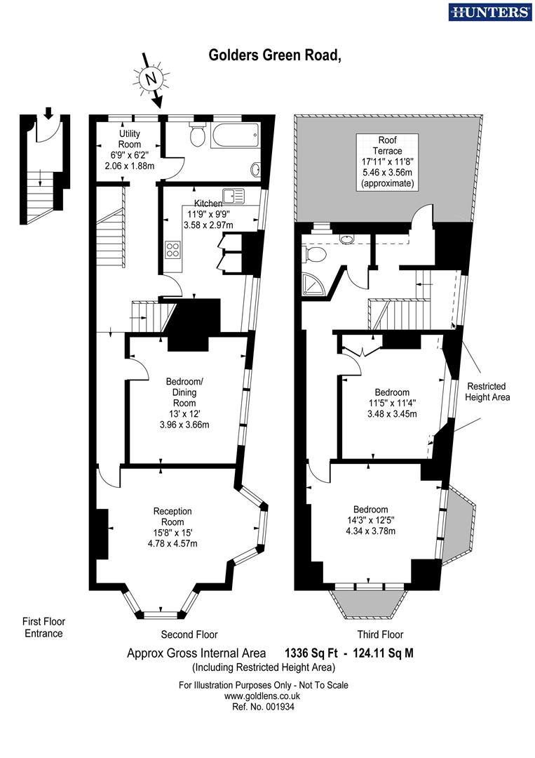 Golders Green Road, London NW11, 3 bedroom flat to rent 64786413