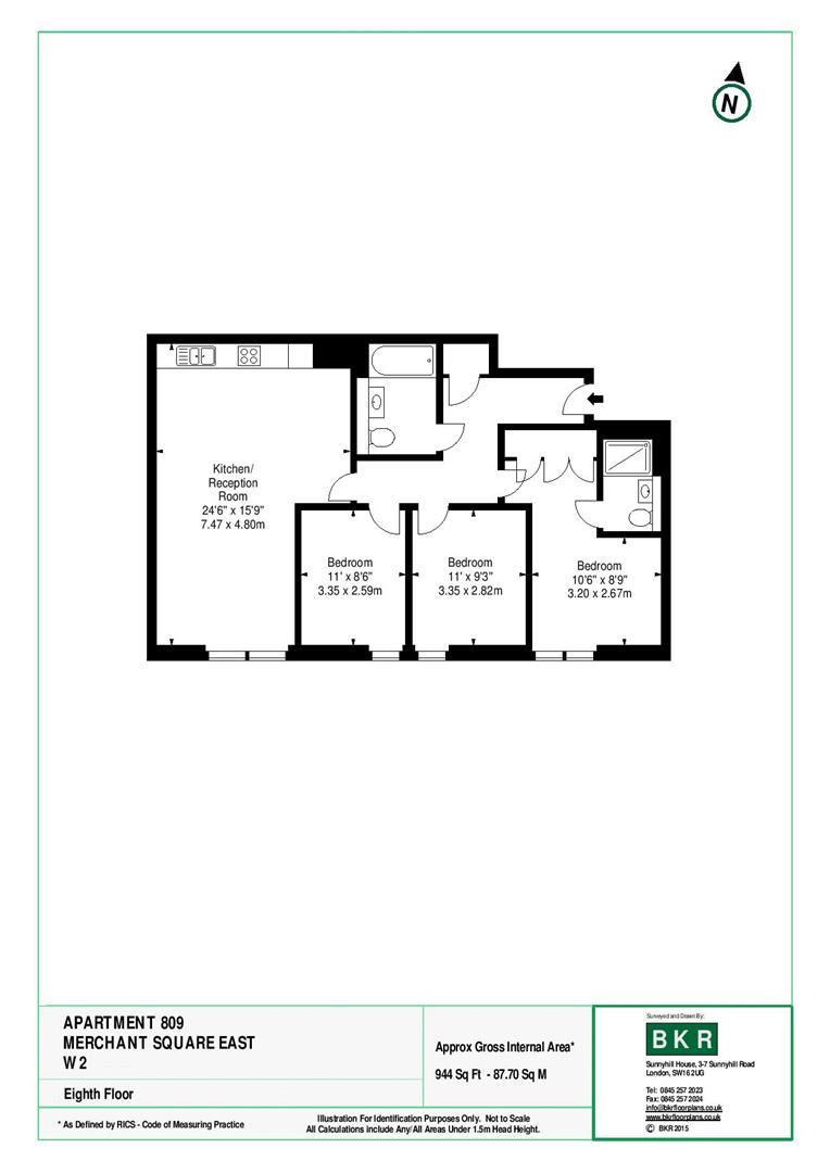 Apartment 809, 4B, Merchant Square East, London floorplan