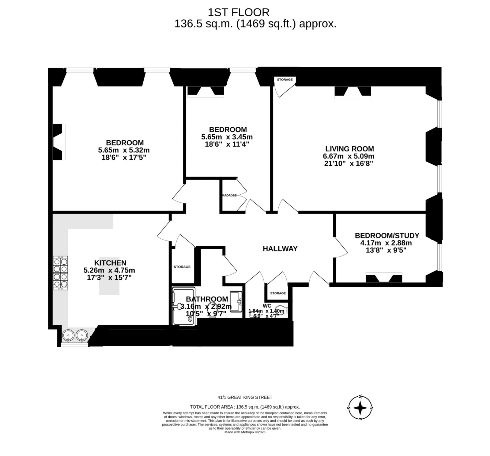 41/1 Great King Street, Edinburgh floorplan