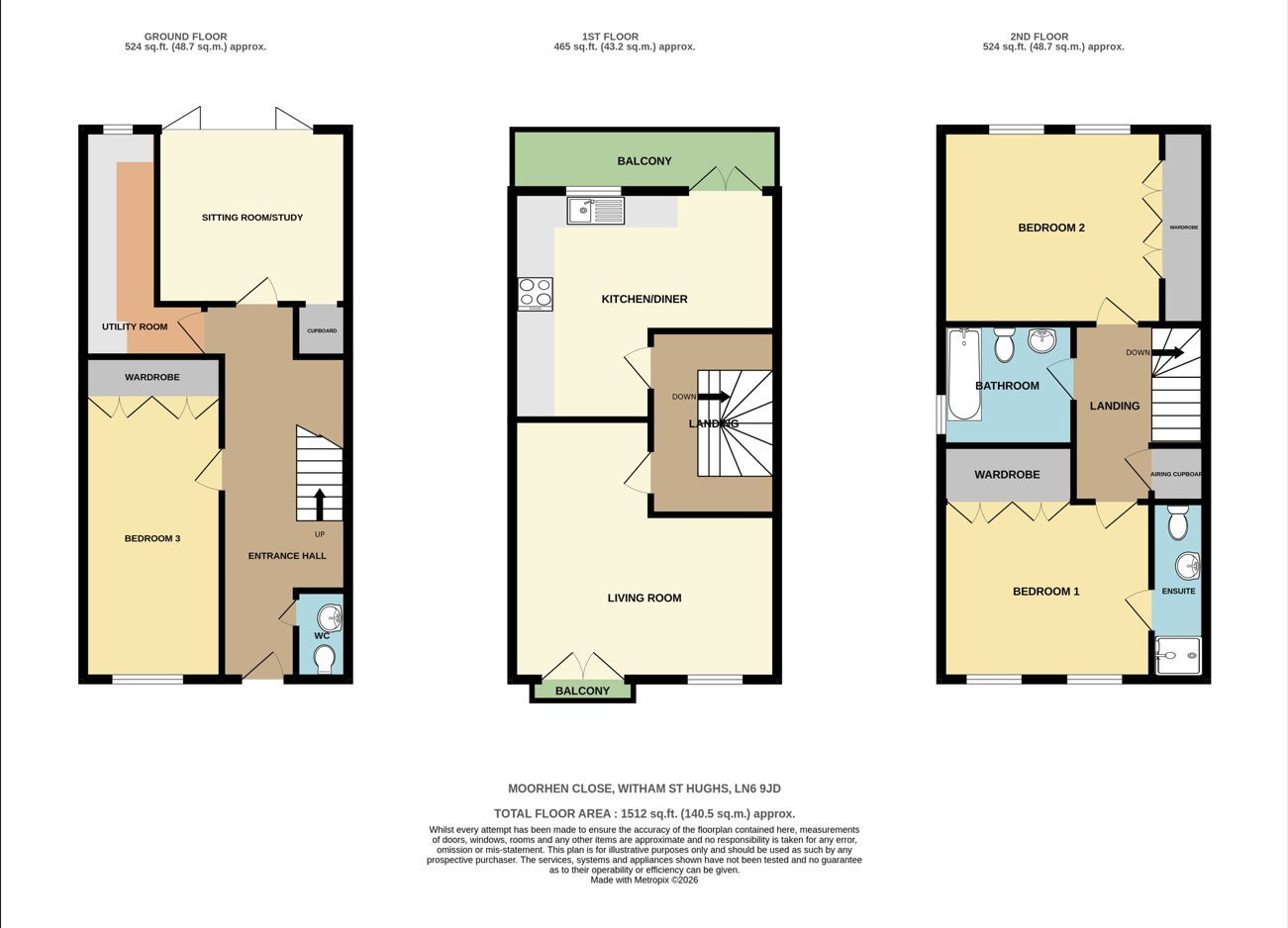 9, Moorhen Close, Witham St Hughs floorplan
