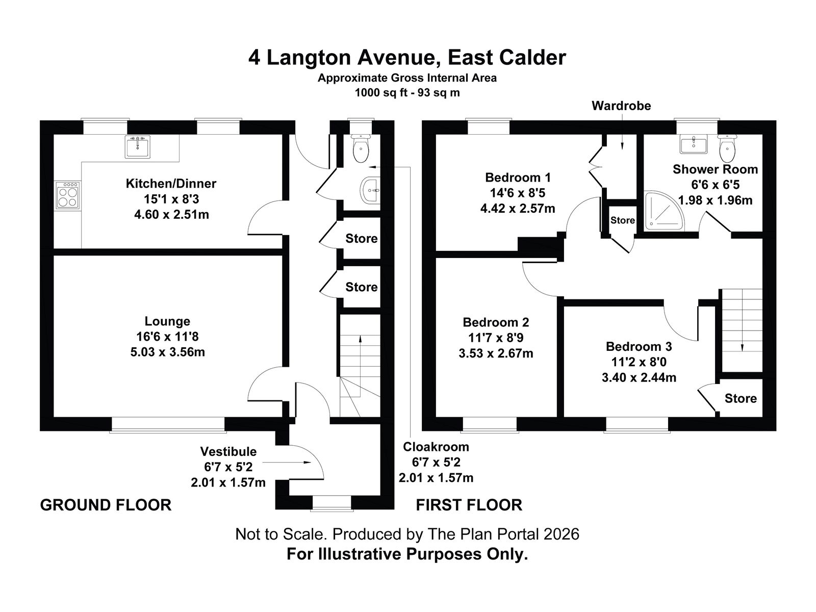 4, Langton Avenue, East Calder floorplan