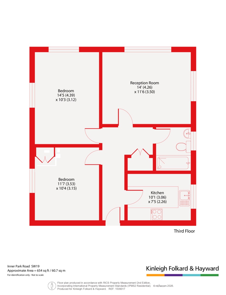Flat 12, Radley Lodge,, Inner Park Road, London floorplan
