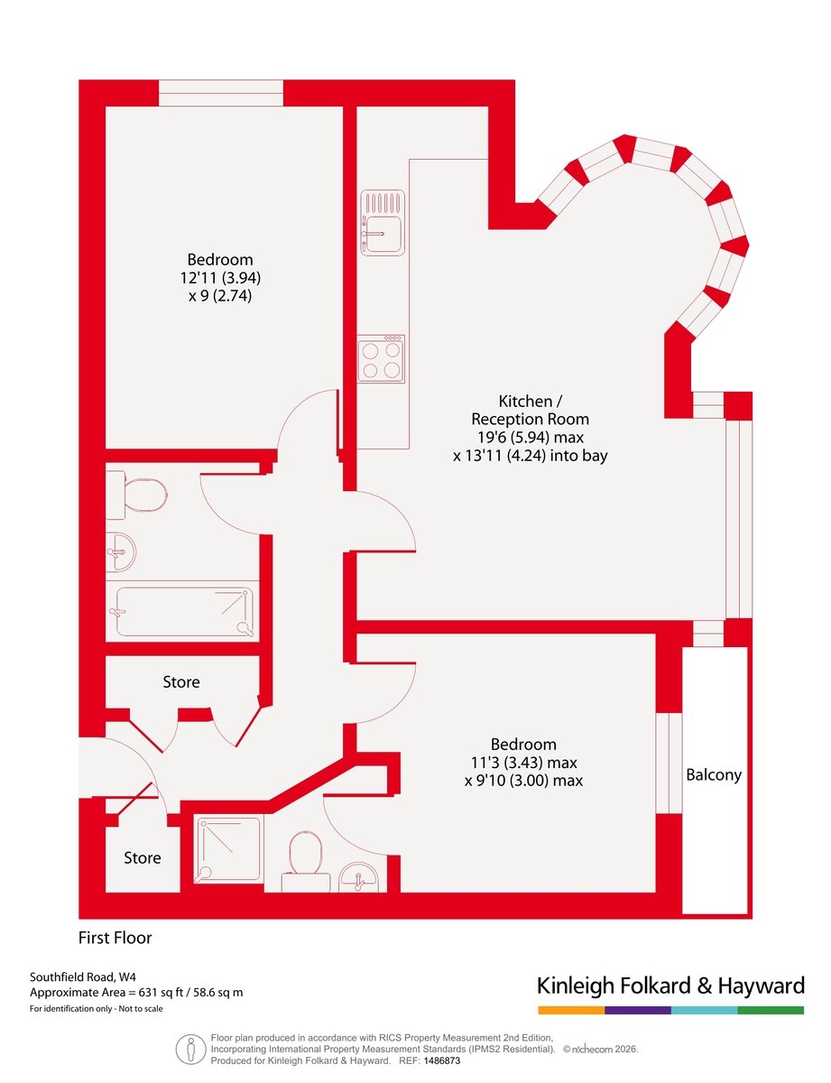 Flat 4, 172, Southfield Road, London floorplan