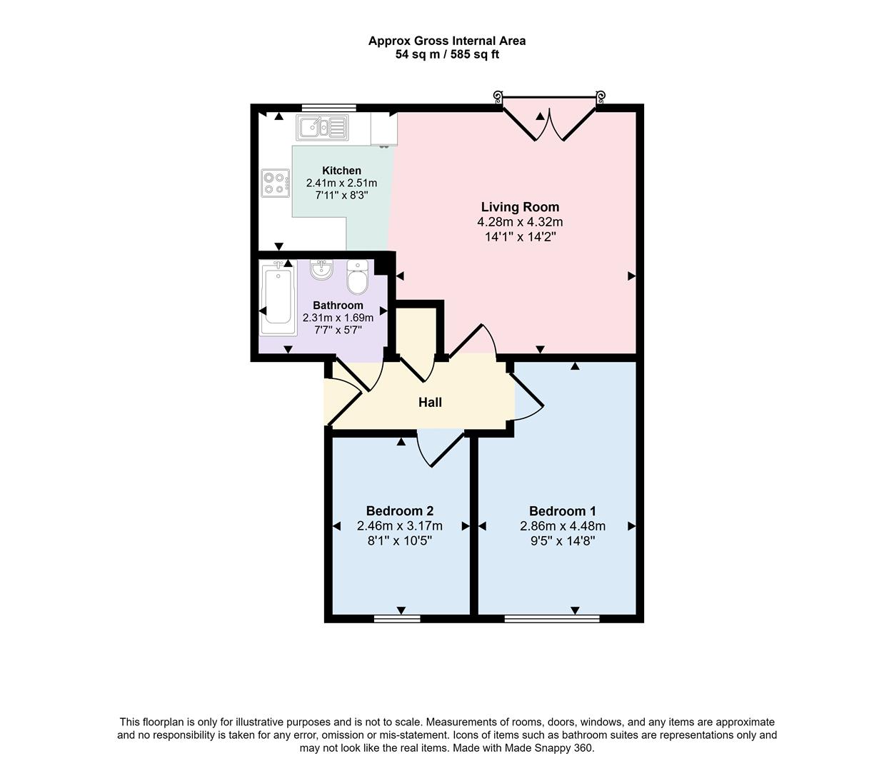 Flat 12, The Horizons, Moss Lane, Blackrod floorplan