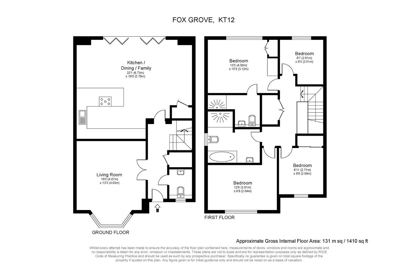10, Fox Grove, Walton-on-Thames floorplan
