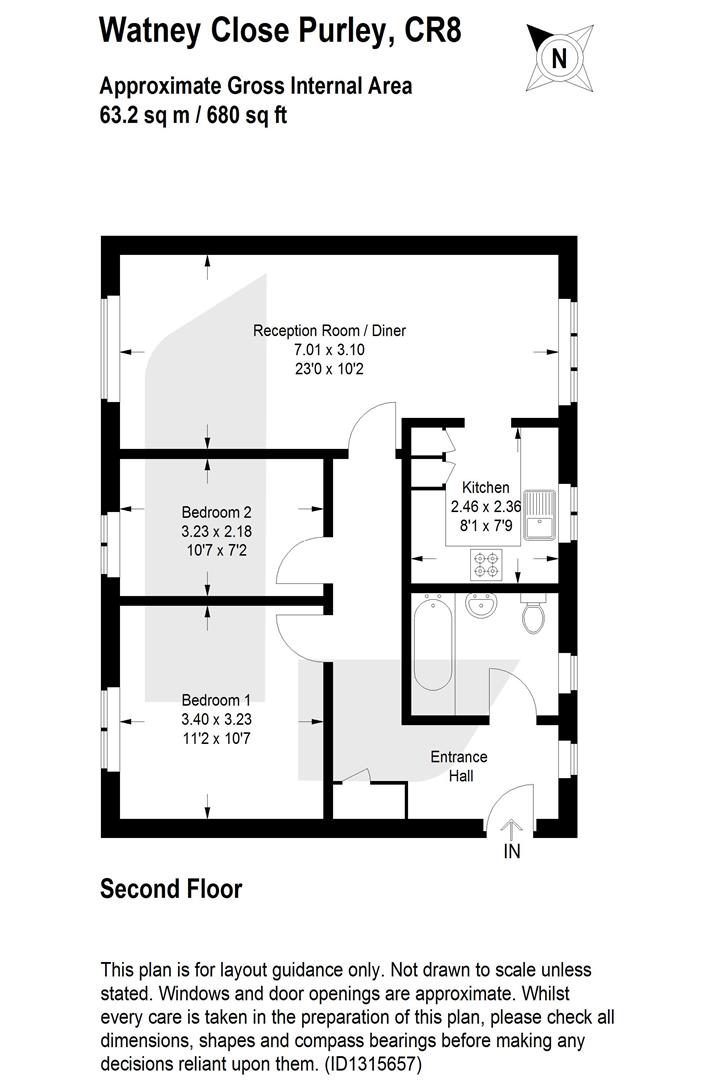 119, Watney Close, Purley floorplan