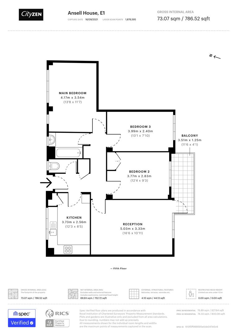 61, Ansell House, Mile End Road, Whitechapel floorplan