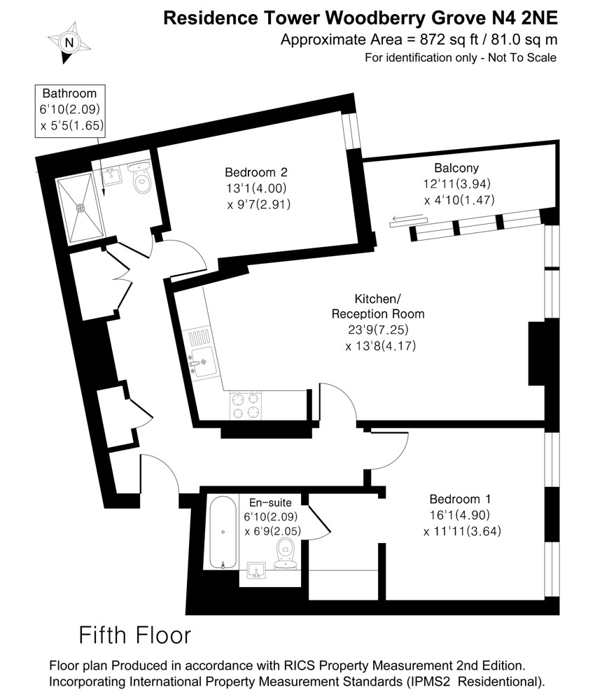 53, Residence Tower, Woodberry Grove, London floorplan
