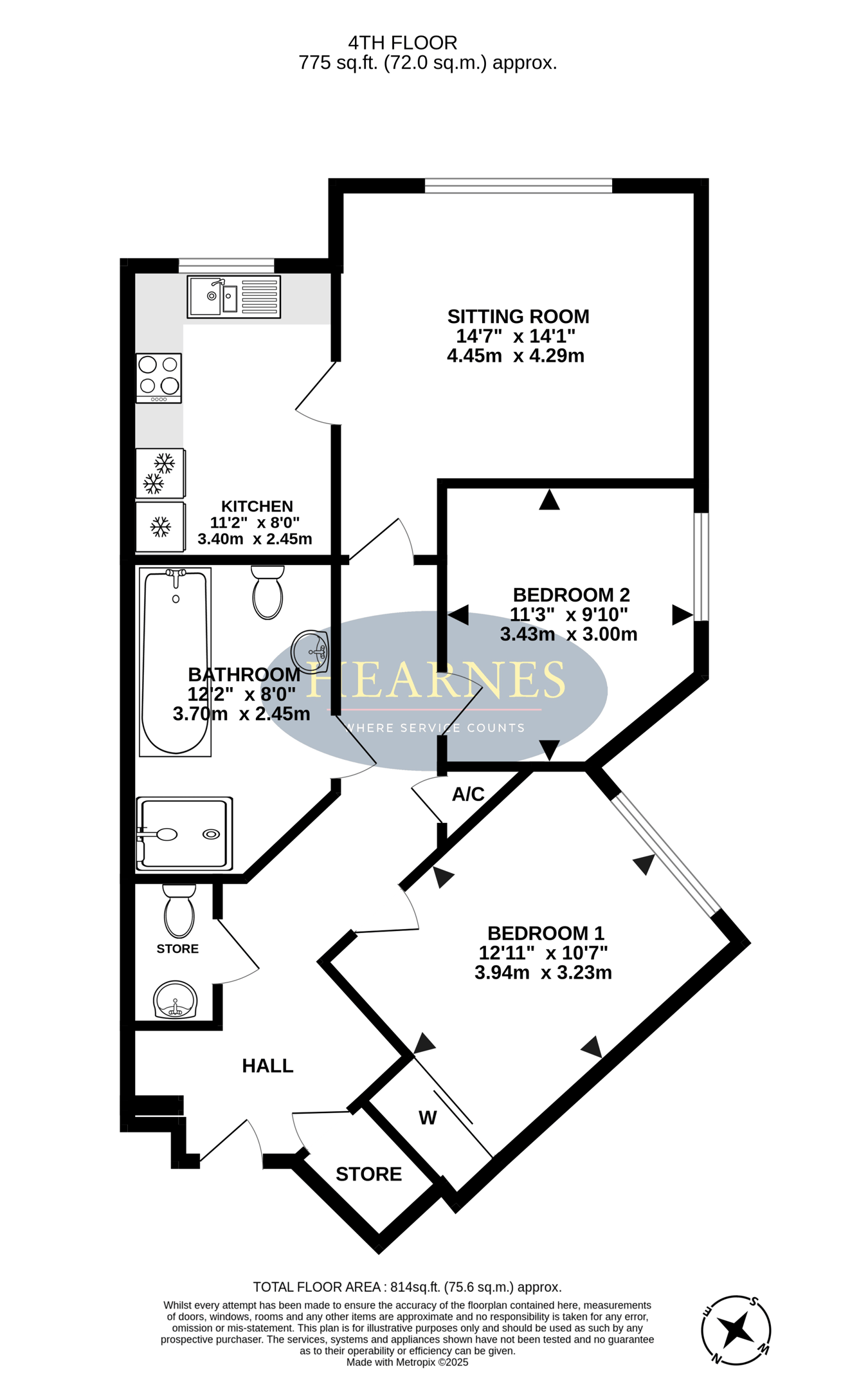 Flat 30 Melton Court, 37 Lindsay Road, Poole floorplan
