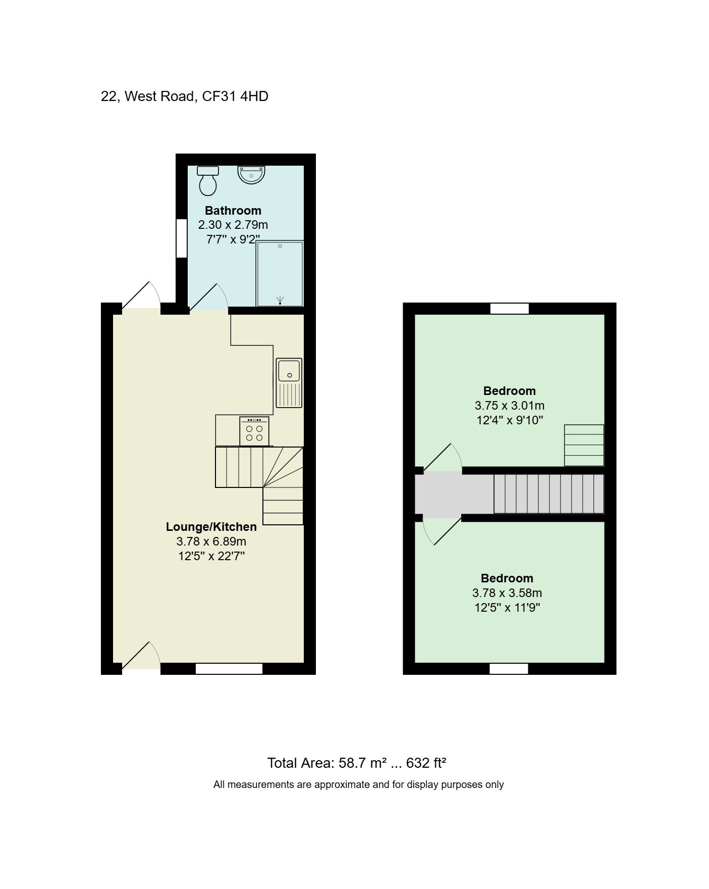22 West Road, Bridgend floorplan