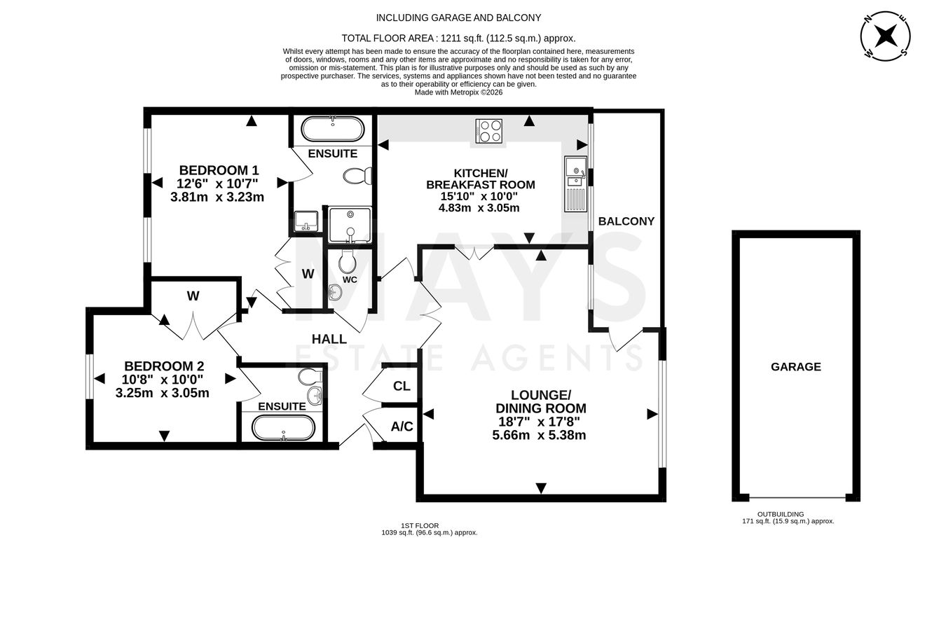 Flat 9, Grove Park 3 Wilderton Road West, Branksome Park floorplan