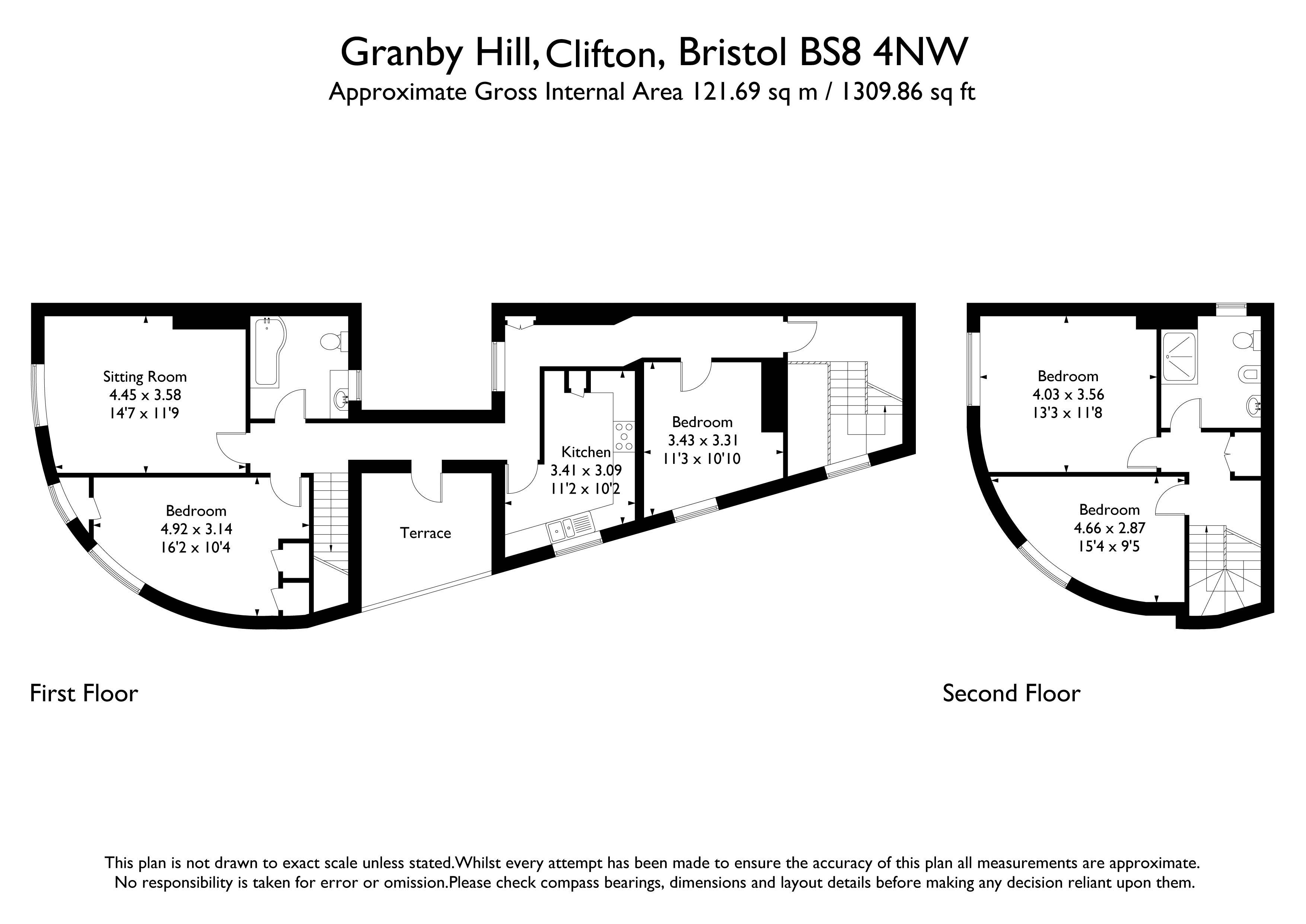 Upper Maisonette, Flat 2, 1, Granby Hill, Bristol floorplan