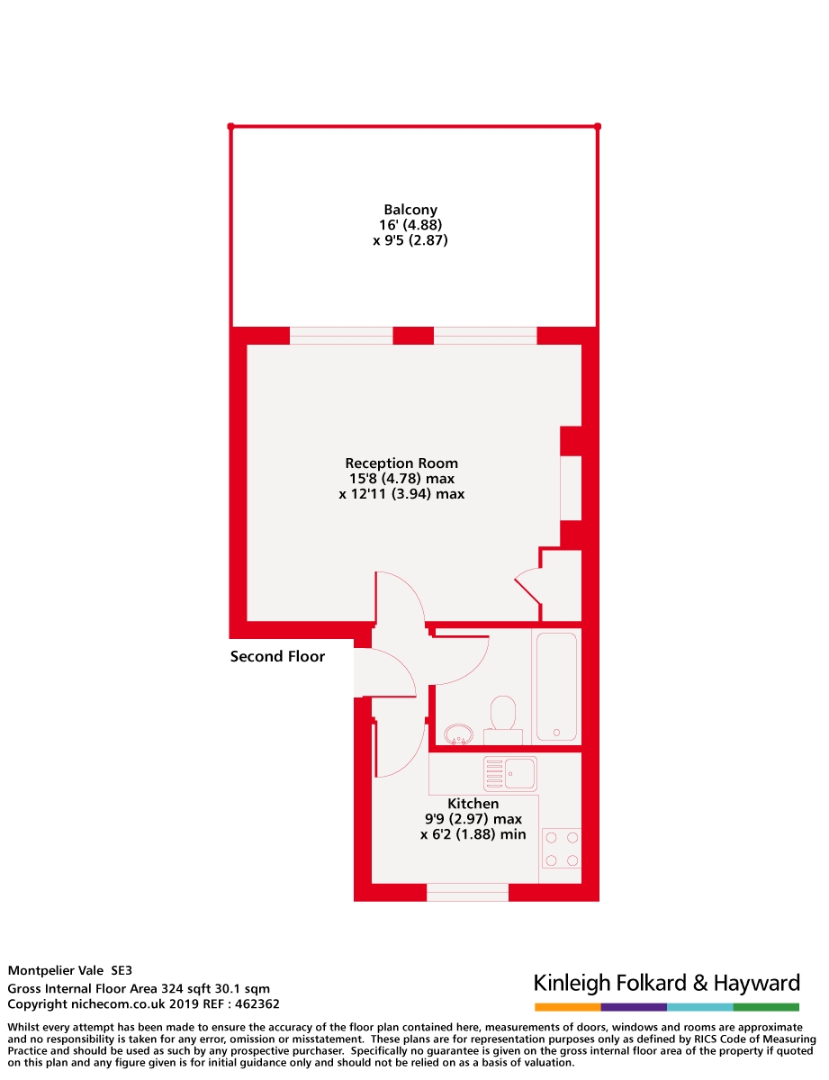 Flat 1, 45a, Montpelier Vale, London floorplan