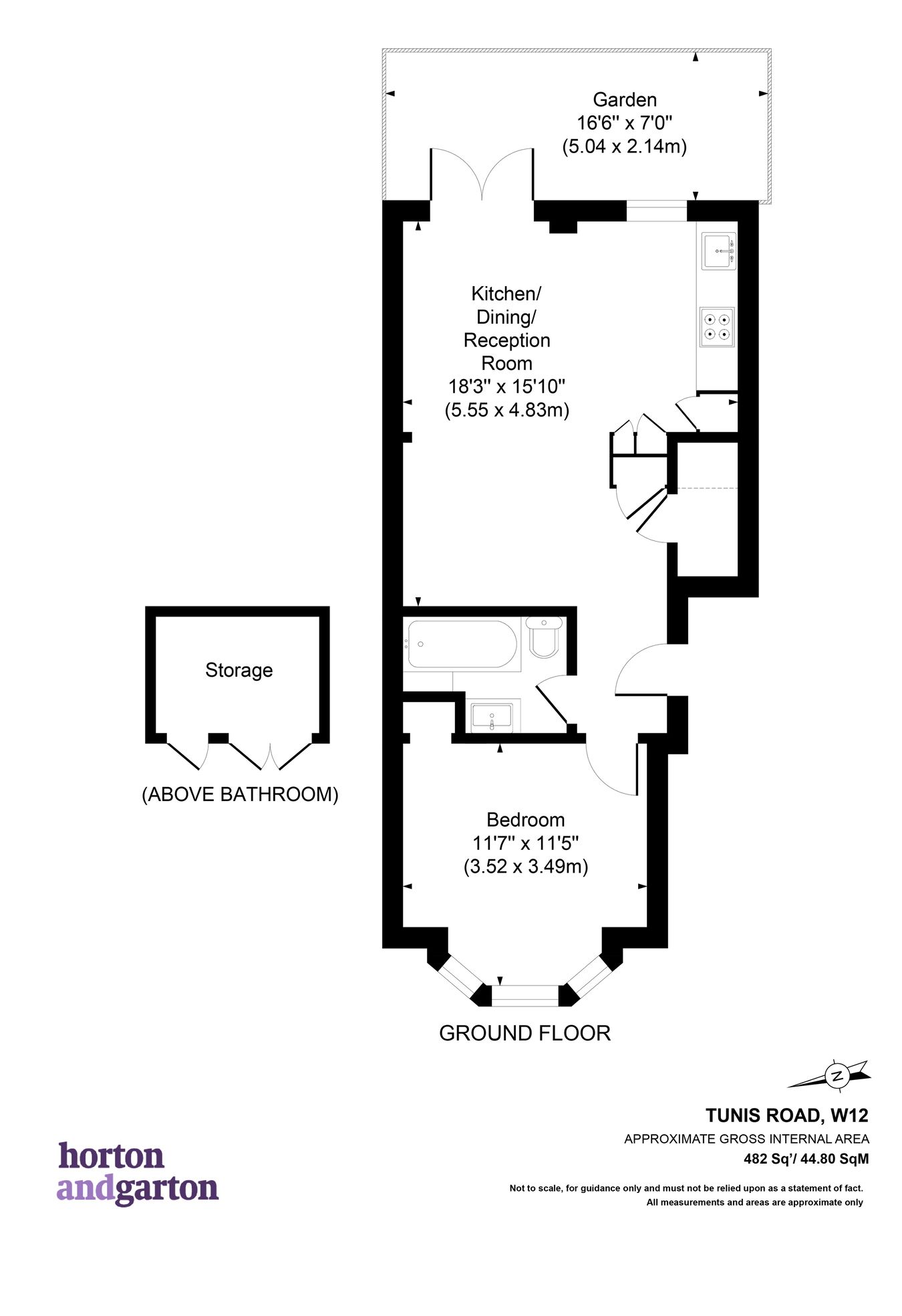 Flat 1, 36, Tunis Road, London floorplan