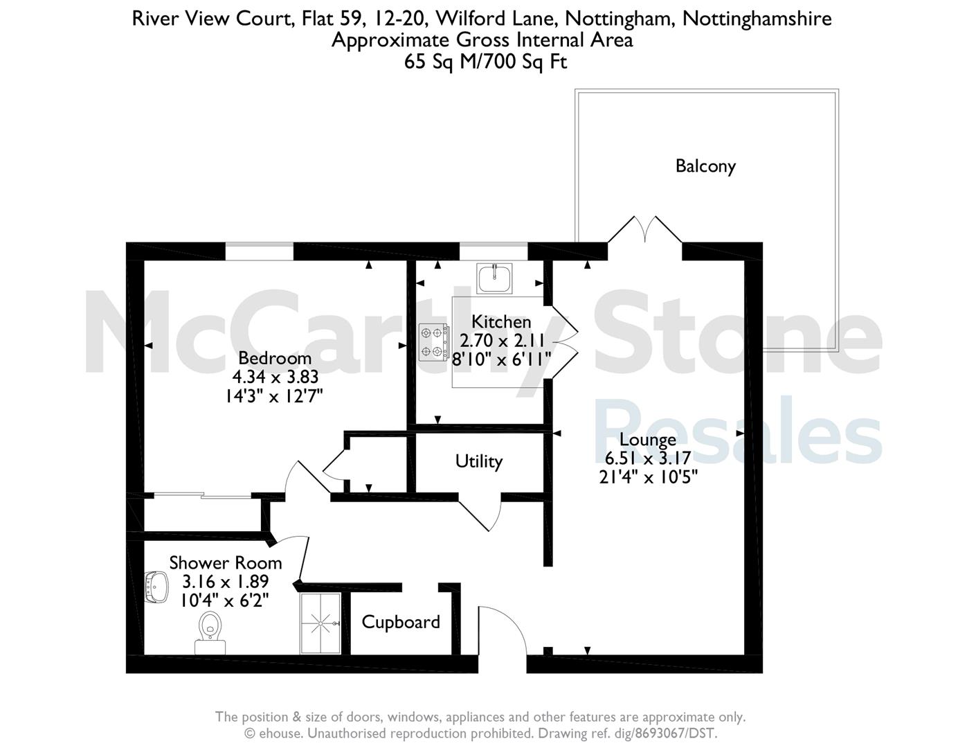 59 River View Court, Wilford Lane, Nottingham floorplan
