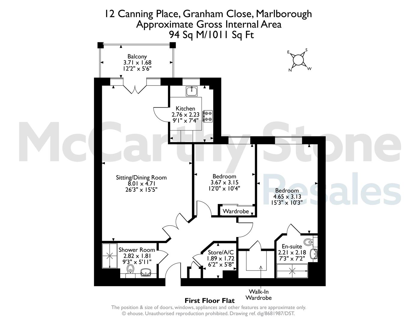 12 Canning Place, Granham Close, Marlborough floorplan