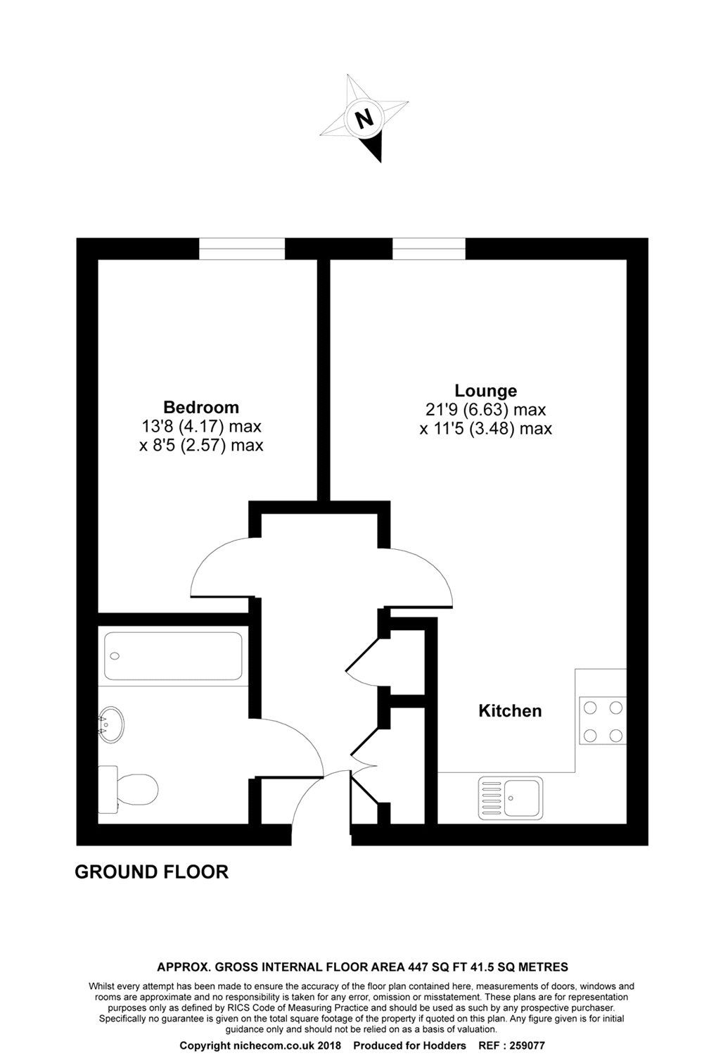 1 Bedrooms Flat to rent in Harrow Close, Addlestone, Surrey KT15