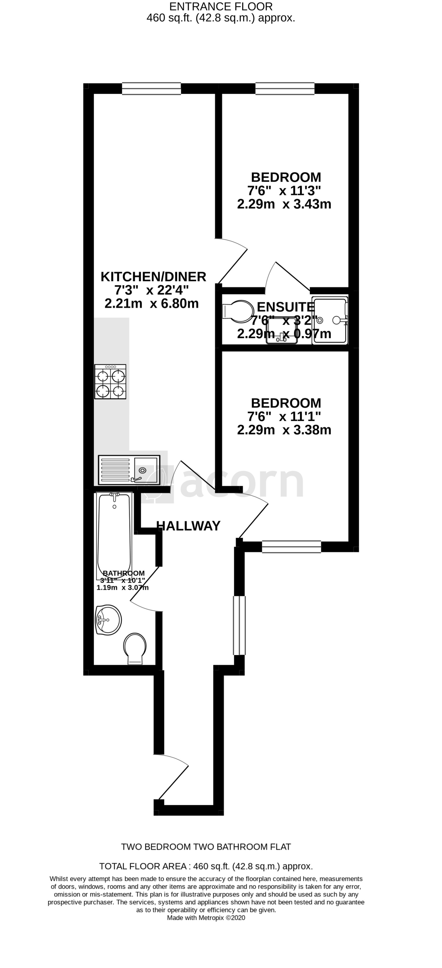 Flat B, 124, Loampit Vale, London floorplan