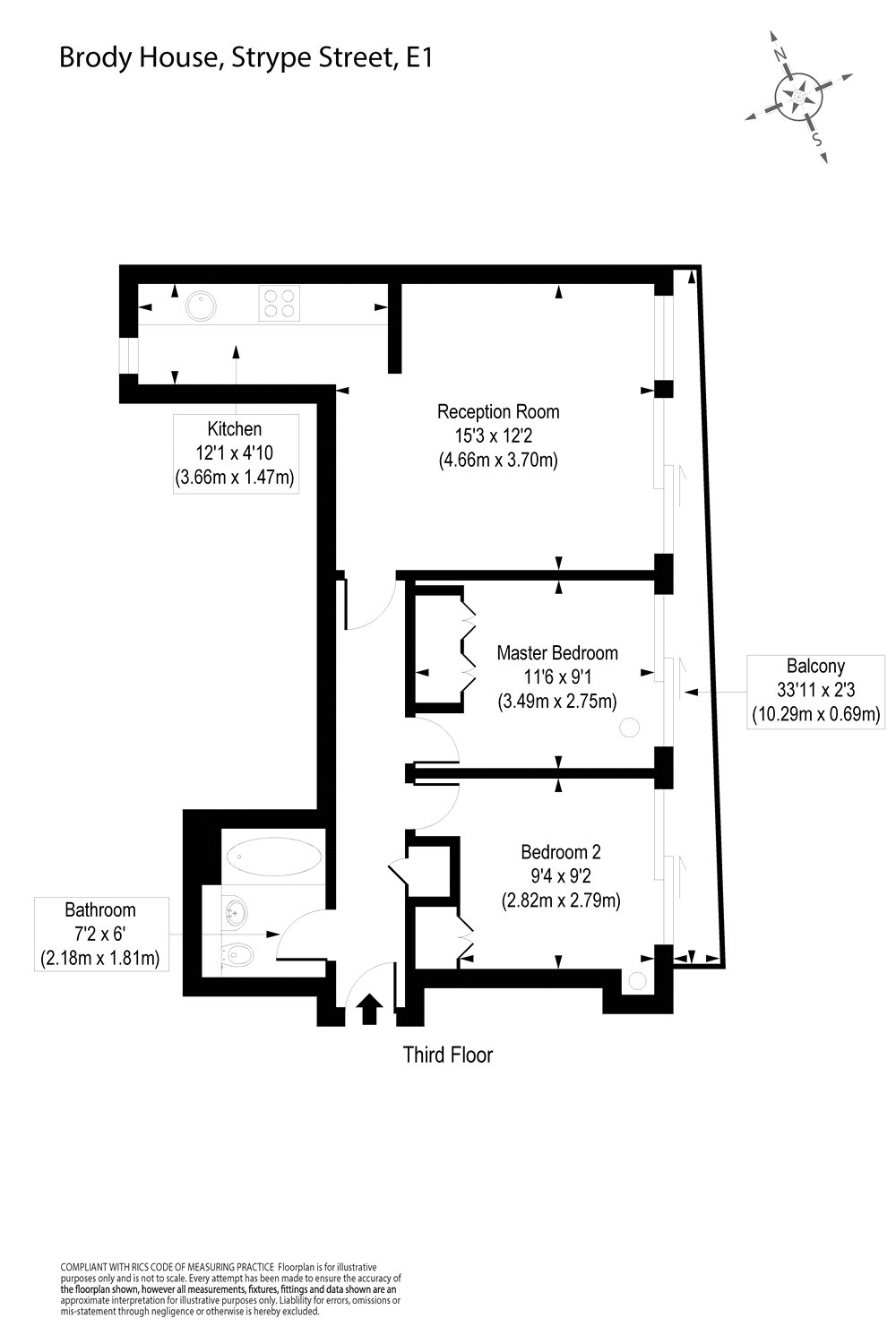 2 Bedrooms Flat to rent in Brody House, Strype Street, London E1