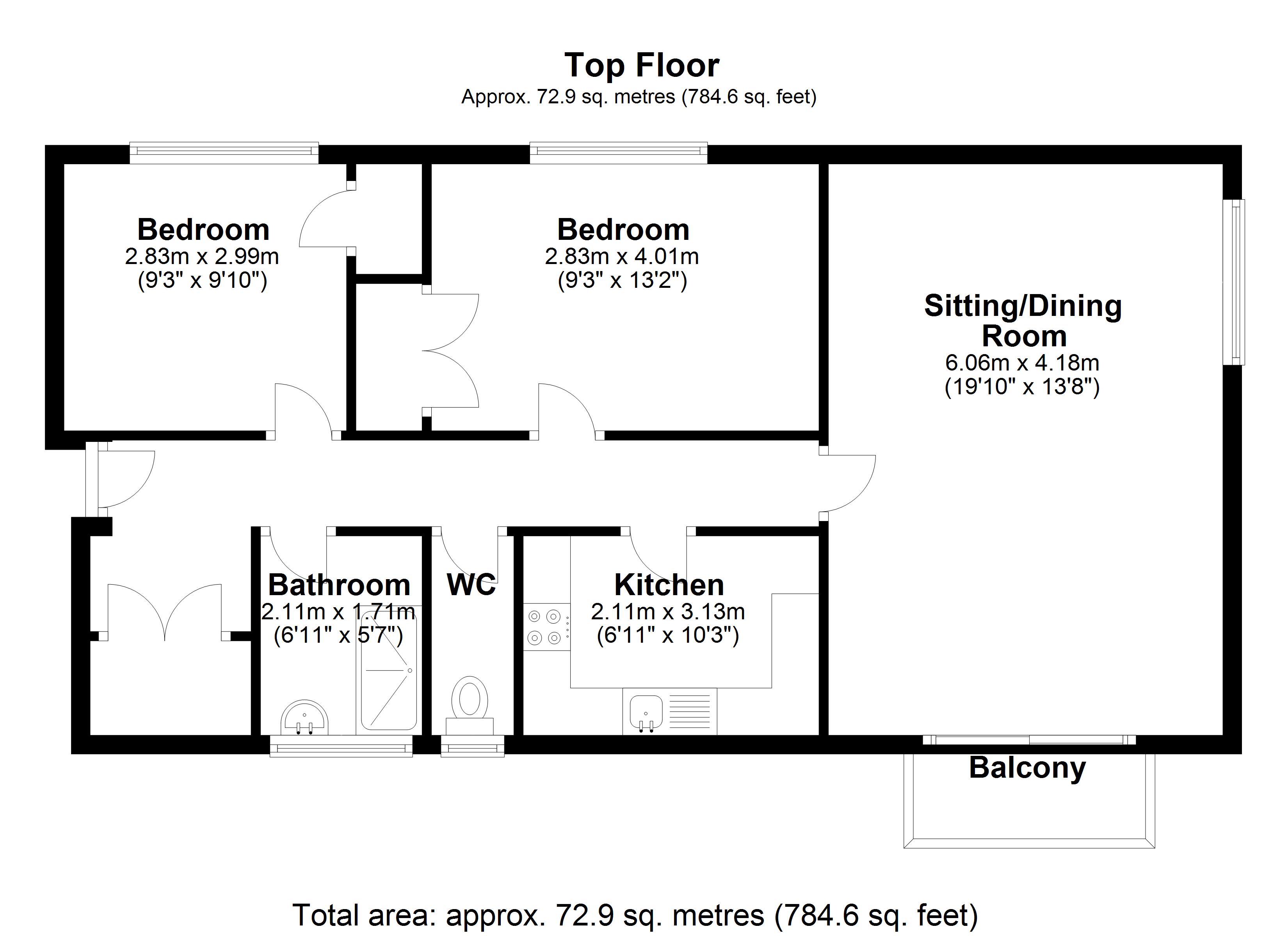 Flat 6, The Serpentine South, Blundellsands floorplan