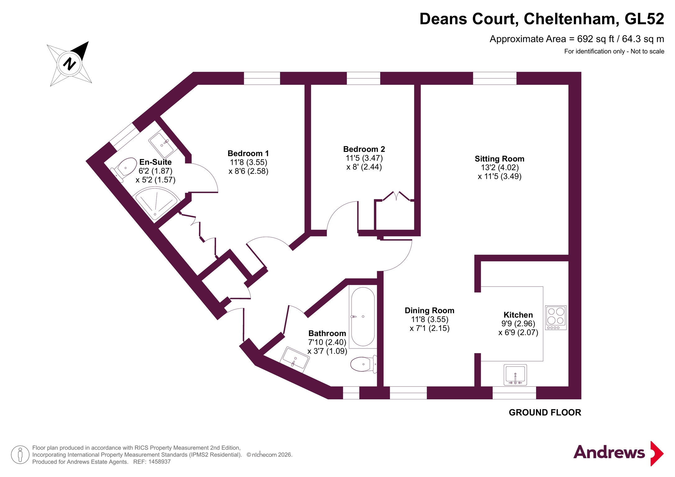 1, Deans Court, Cheltenham floorplan