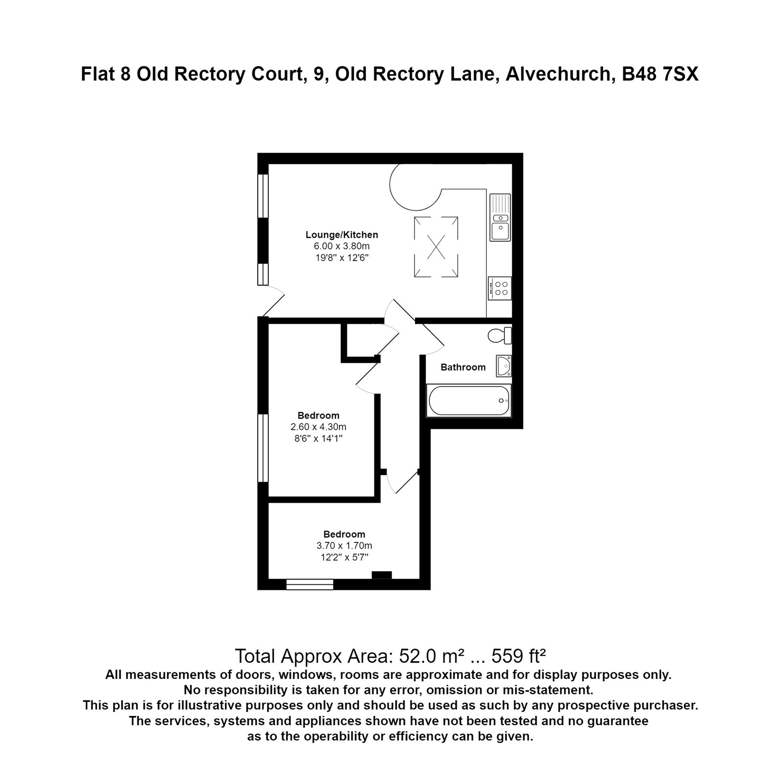 Old Rectory Lane, Alvechurch, Birmingham B48, 2 bedroom flat for sale