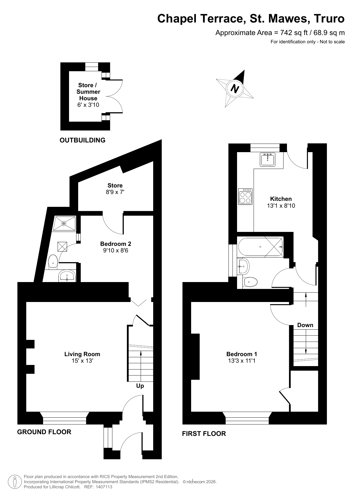 Puffin Cottage, Truro floorplan