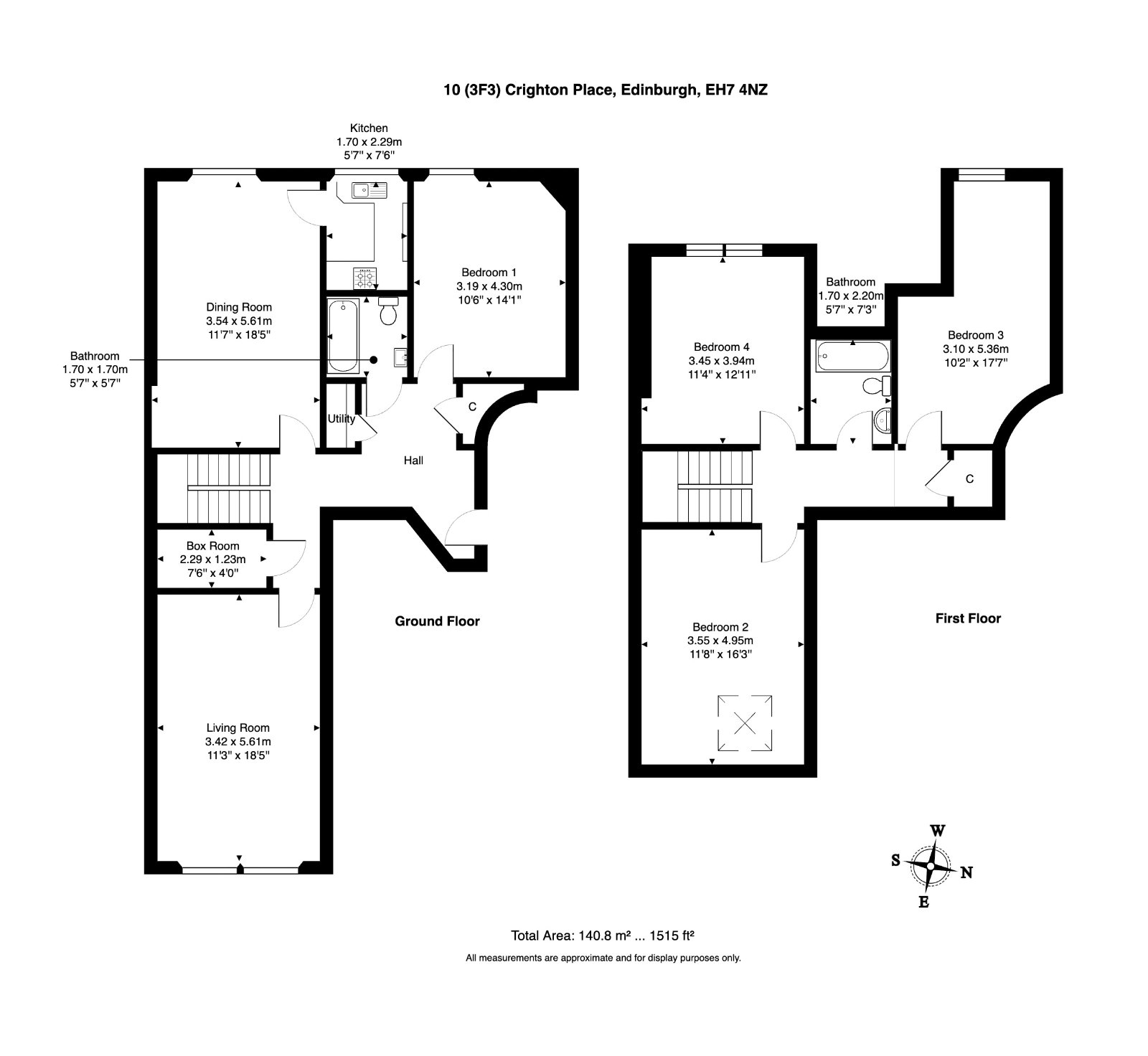 10 (3F3) Crighton Place, Edinburgh floorplan