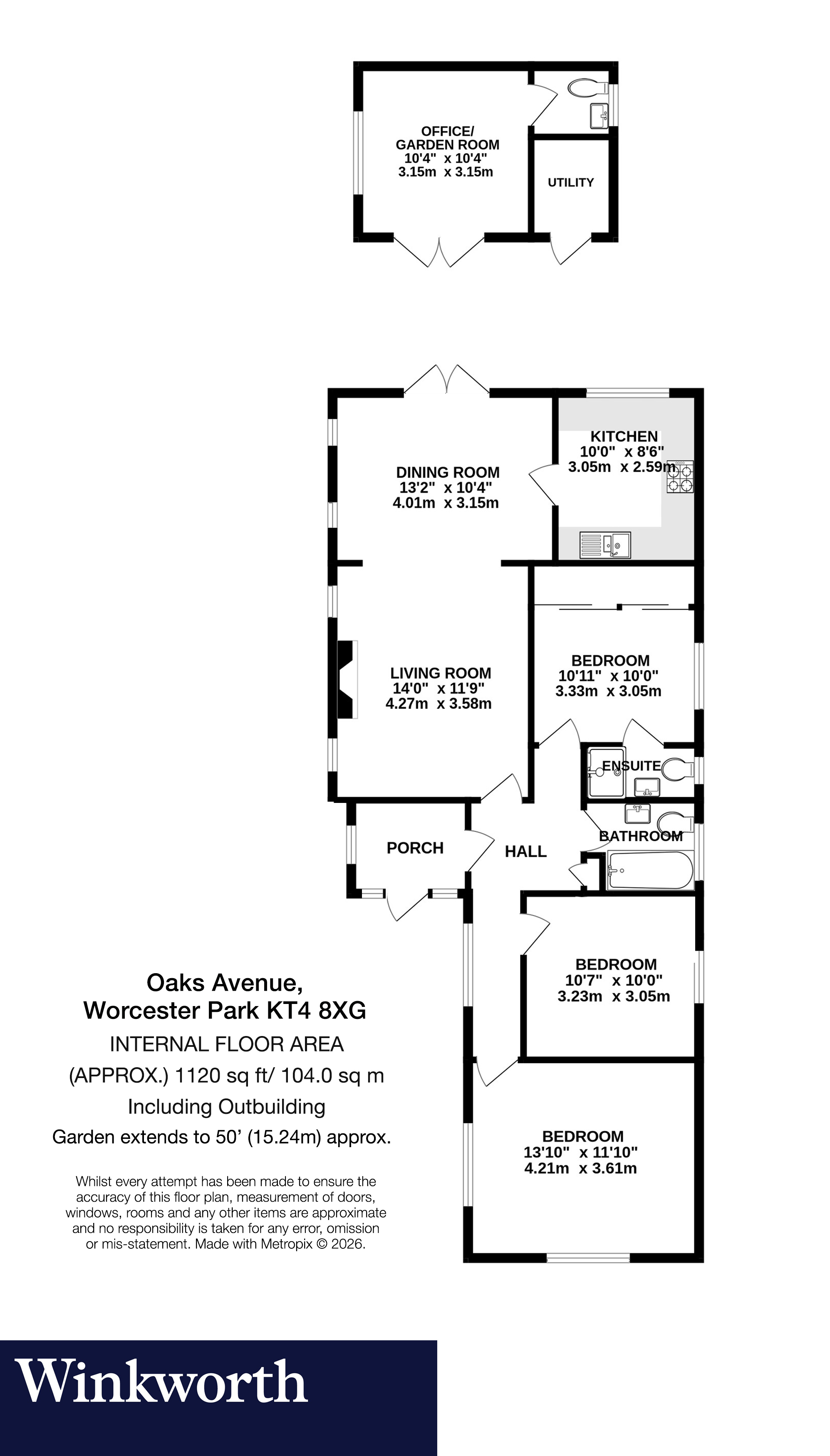 101, Oaks Avenue, Worcester Park floorplan