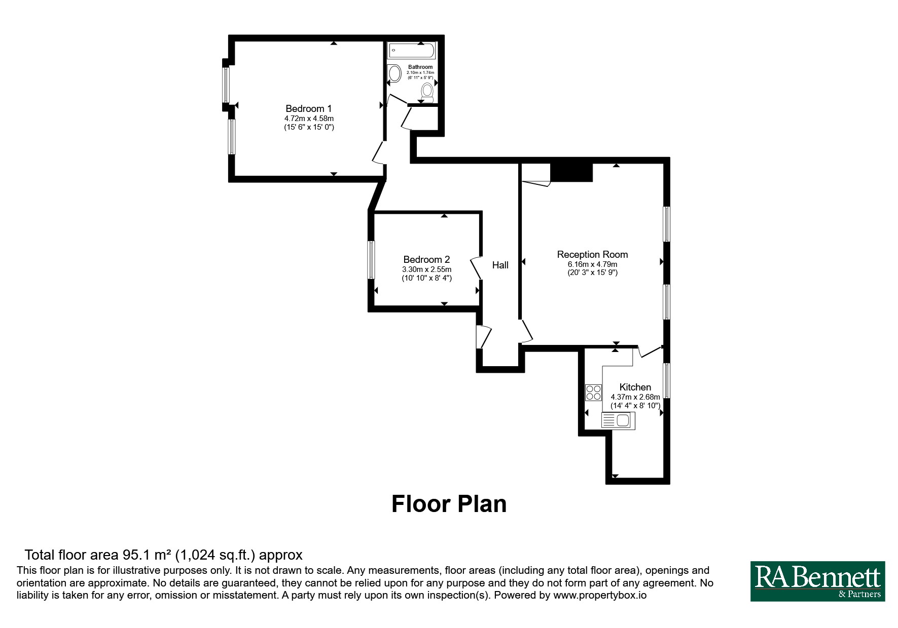 Flat 9, Ladbroke Hall,, Ladbroke, Warwickshire floorplan