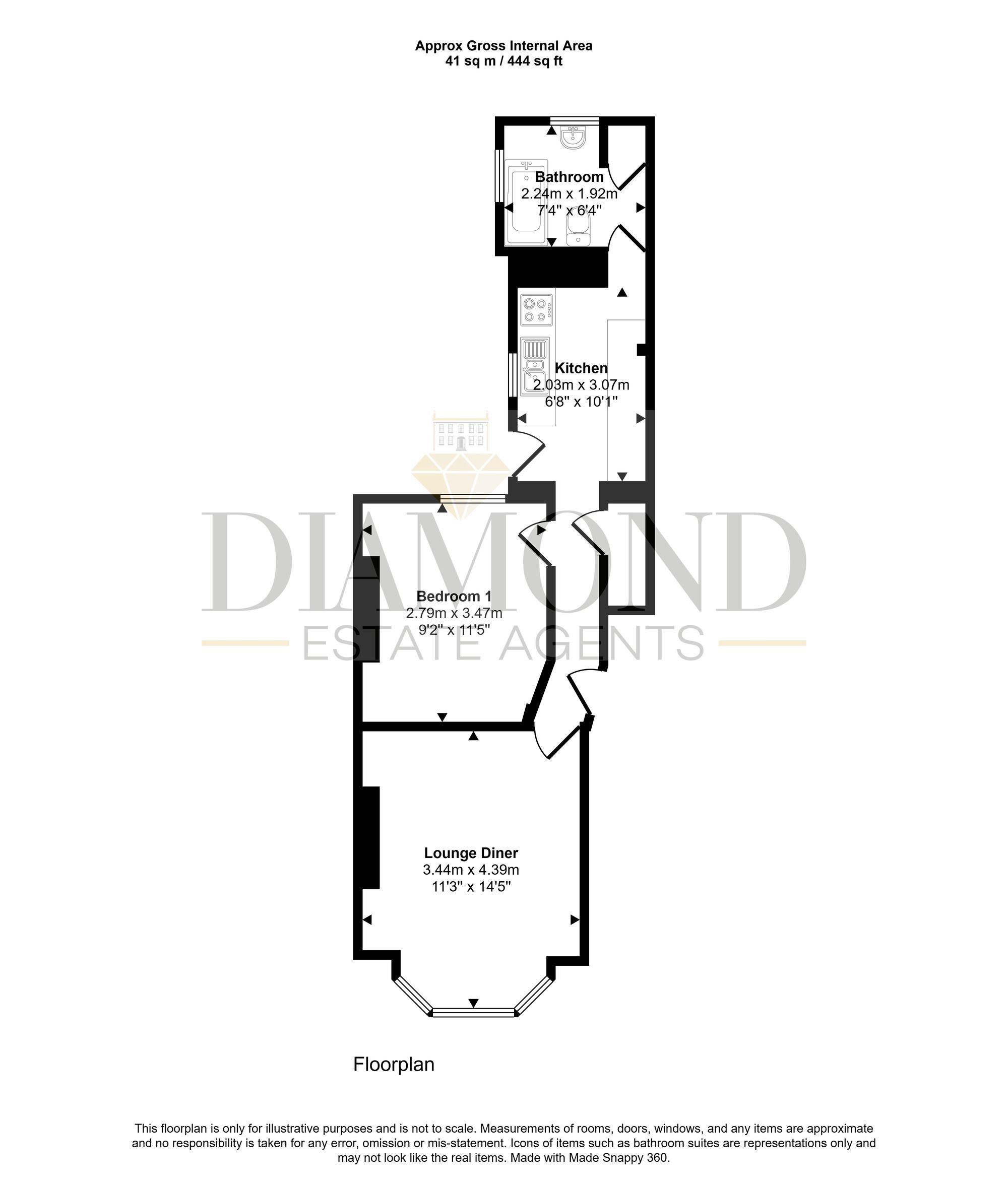 Flat 1, 9 Belmont Road, Tiverton floorplan