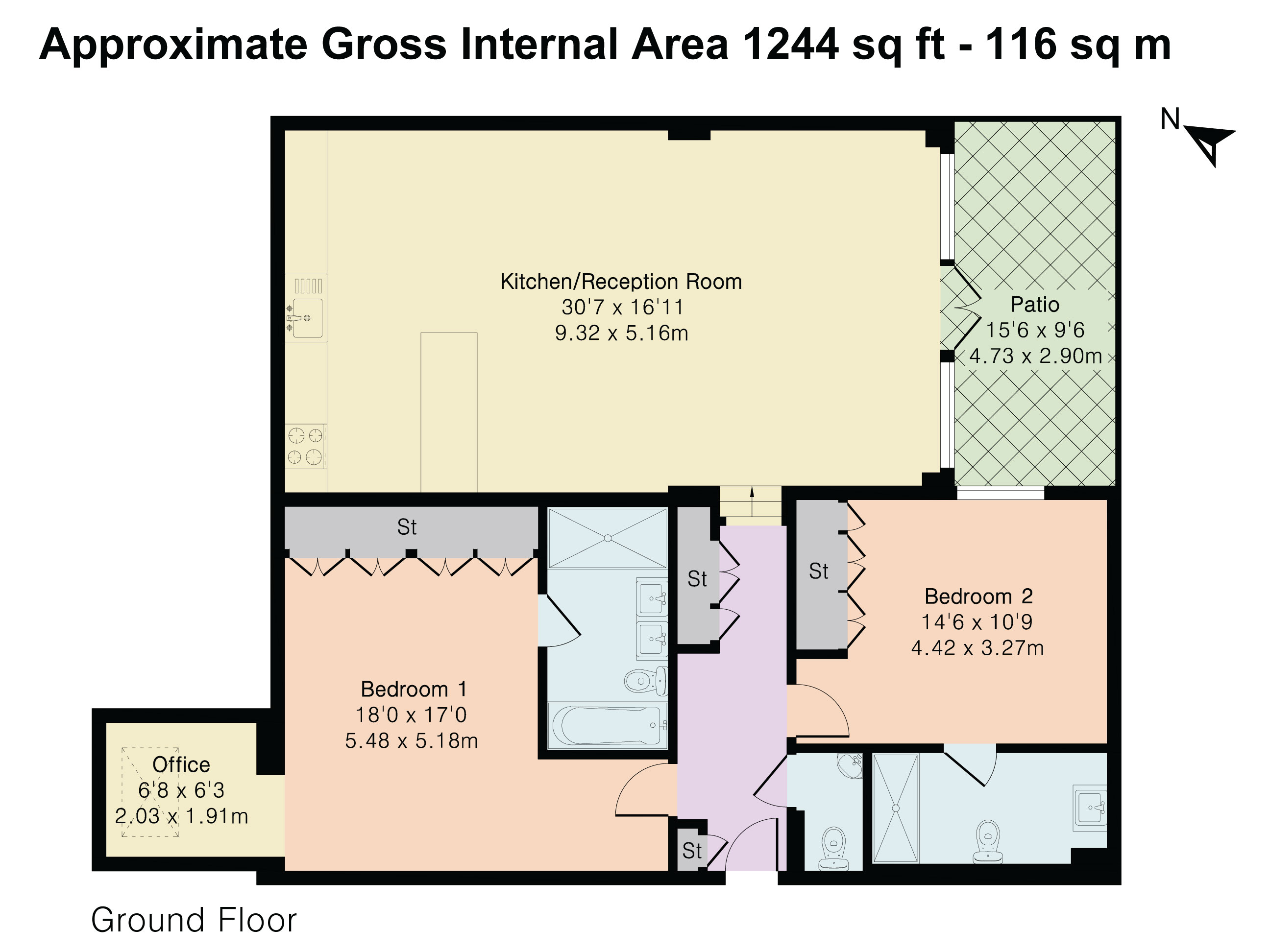 Flat 2, 53, Northfield Road, London floorplan