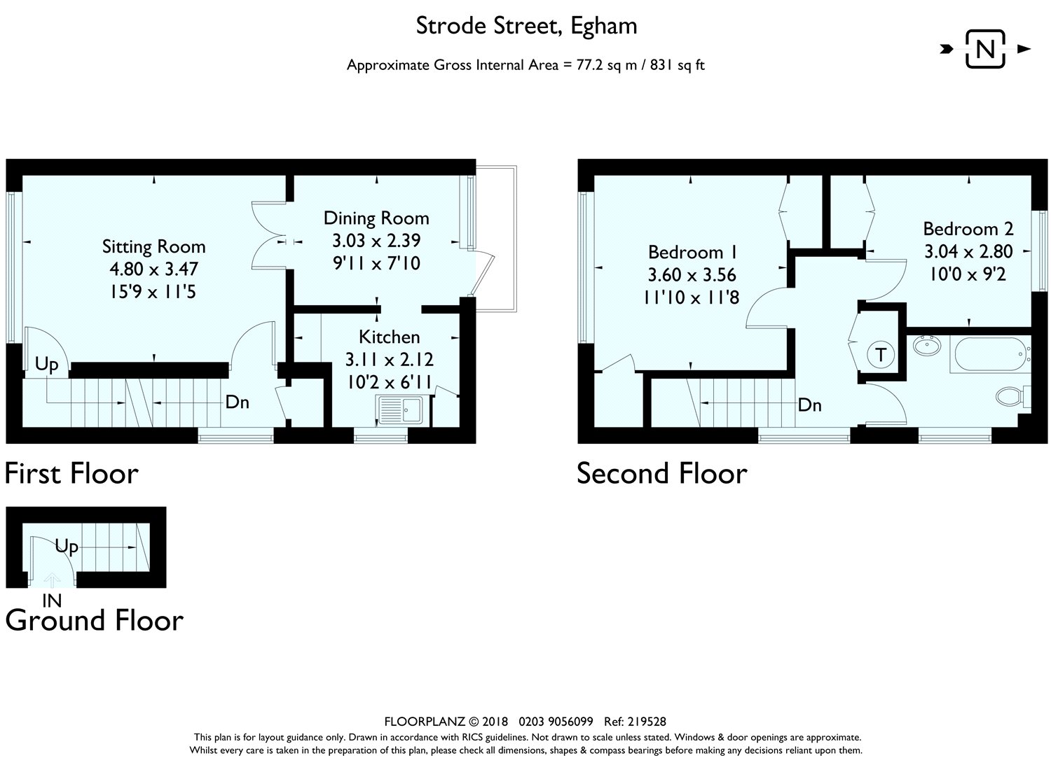 2 Bedrooms Flat for sale in Mandeville Court, Strode Street, Egham, Surrey TW20