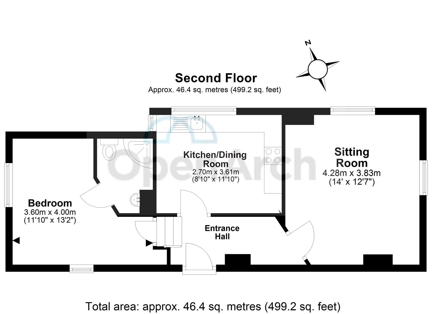 Flat 9, 84 Lincoln Road, Peterborough floorplan