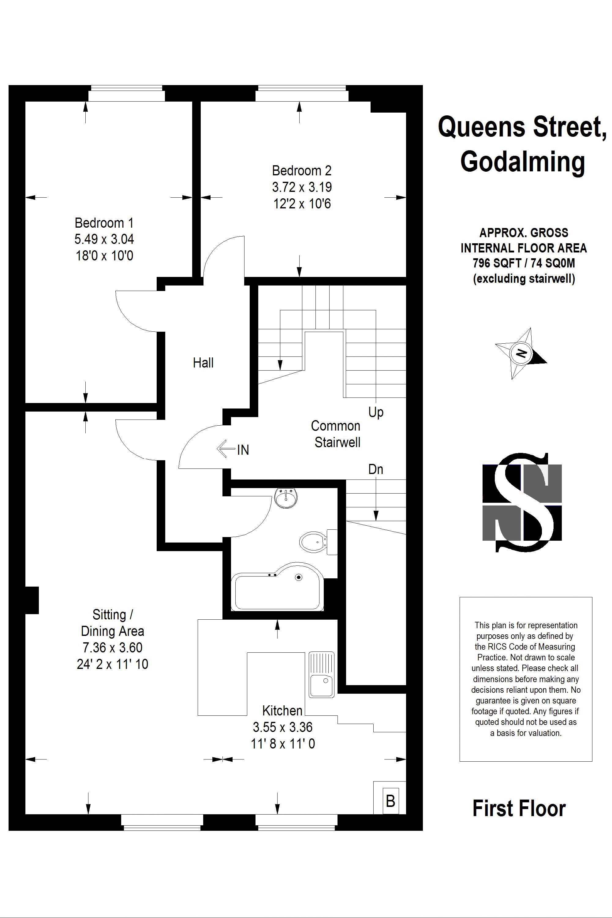 2 Bedrooms Flat to rent in Queen Street, Godalming GU7