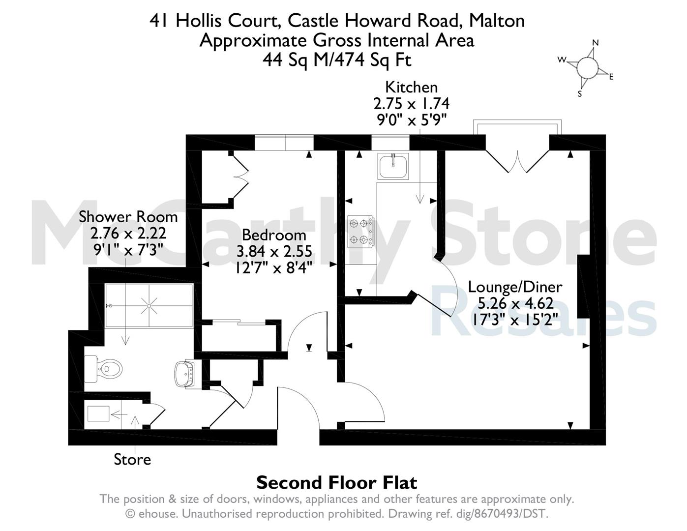 41 Hollis Court, Castle Howard Road, Malton floorplan