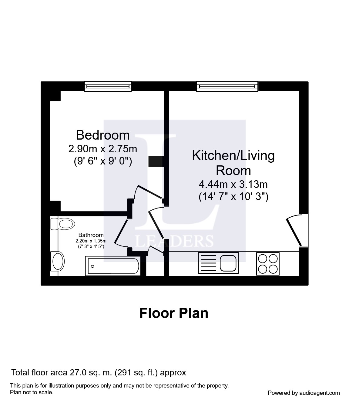 1 Bedrooms Flat to rent in Pilgrims Walk, Worthing BN13